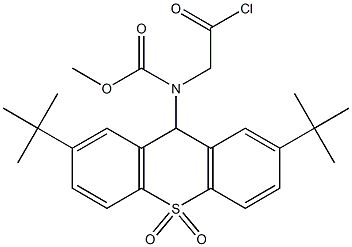 2-[(2,7-Di-tert-butyl-9H-thioxanthene 10,10-dioxide)-9-ylmethoxycarbonylamino]acetyl chloride 结构式