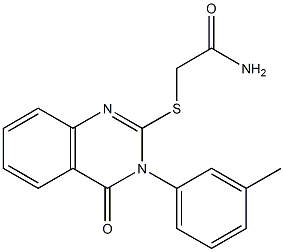 2-(2-Amino-2-oxoethylthio)-3-(3-methylphenyl)-quinazolin-4(3H)-one 结构式