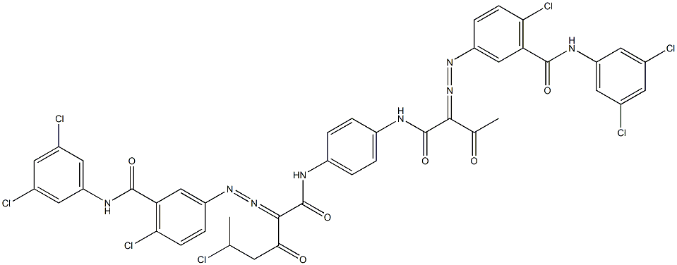 3,3'-[2-(1-Chloroethyl)-1,4-phenylenebis[iminocarbonyl(acetylmethylene)azo]]bis[N-(3,5-dichlorophenyl)-6-chlorobenzamide] 结构式