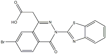 3-(2-Benzothiazolyl)-7-bromo-3,4-dihydro-4-oxophthalazine-1-acetic acid 结构式