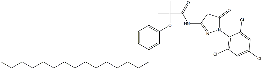 1-(2,4,6-Trichlorophenyl)-3-[2-methyl-2-(3-pentadecylphenoxy)propionylamino]-5(4H)-pyrazolone 结构式