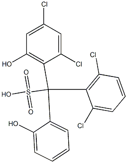 (2,6-Dichlorophenyl)(2,4-dichloro-6-hydroxyphenyl)(2-hydroxyphenyl)methanesulfonic acid 结构式