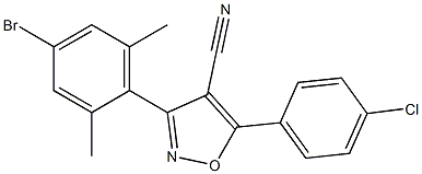 5-(4-Chlorophenyl)-3-(4-bromo-2,6-dimethylphenyl)-isoxazole-4-carbonitrile 结构式