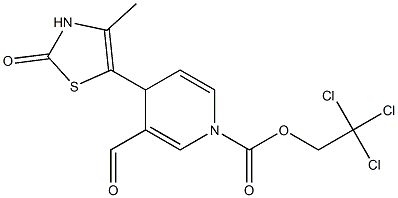4-Methyl-5-[[1,4-dihydro-1-(2,2,2-trichloroethoxycarbonyl)-3-formylpyridin]-4-yl]thiazol-2(3H)-one 结构式