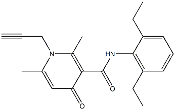 N-(2,6-Diethylphenyl)-1-(2-propynyl)-2,6-dimethyl-4-oxo-3-pyridinecarboxamide 结构式