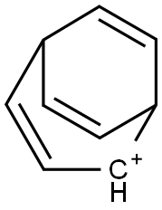 Bicyclo[3.2.2]nona-3,6,8-triene-2-ylium 结构式