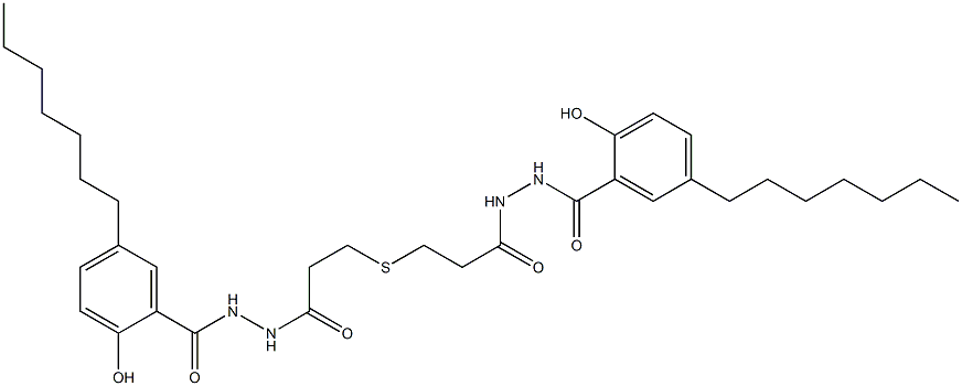 3,3'-Thiodi[propionic acid N'-(5-heptylsalicyloyl) hydrazide] 结构式