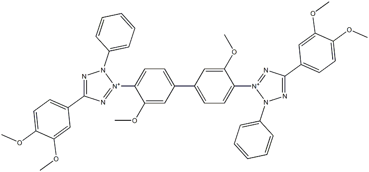 3,3'-(3,3'-Dimethoxybiphenyl-4,4'-diyl)bis[2-phenyl-5-(3,4-dimethoxyphenyl)-2H-tetrazole-3-ium] 结构式