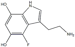 4-Fluoro-5,7-dihydroxy-1H-indole-3-ethanamine 结构式