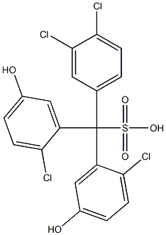 (3,4-Dichlorophenyl)bis(2-chloro-5-hydroxyphenyl)methanesulfonic acid 结构式