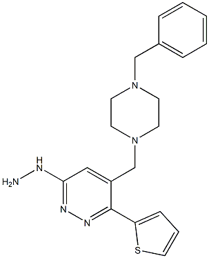 6-(2-Thienyl)-3-hydrazino-5-[(4-benzyl-1-piperazinyl)methyl]pyridazine 结构式