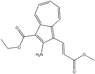 (2E)-3-[(2-Amino-3-ethoxycarbonylazulen)-1-yl]propenoic acid methyl ester 结构式