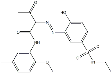 2-[5-(Ethylsulfamoyl)-2-hydroxyphenylazo]-3-oxo-N-(2-methoxy-5-methylphenyl)butanamide 结构式