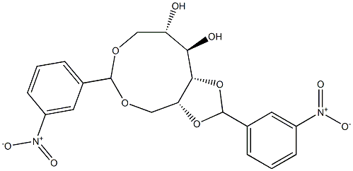 1-O,6-O:4-O,5-O-Bis(3-nitrobenzylidene)-D-glucitol 结构式