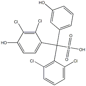 (2,6-Dichlorophenyl)(2,3-dichloro-4-hydroxyphenyl)(3-hydroxyphenyl)methanesulfonic acid 结构式