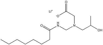 N-(2-Hydroxypropyl)-N-(octanoylaminomethyl)glycine lithium salt 结构式