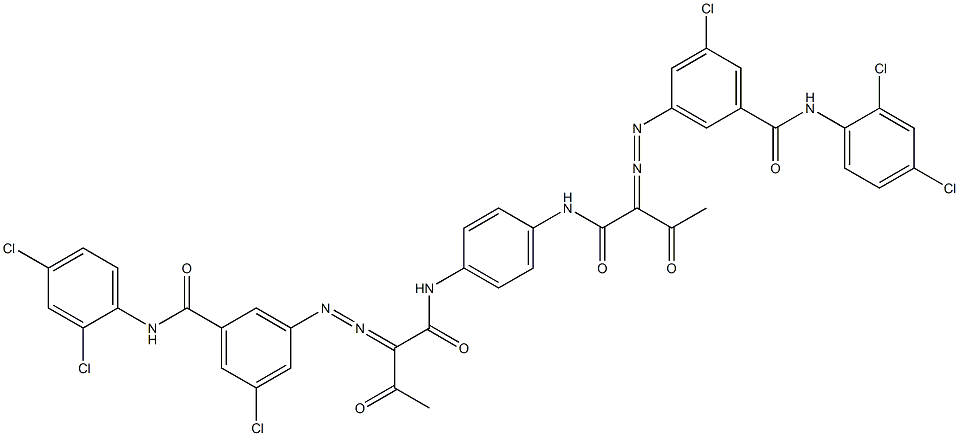 3,3'-[1,4-Phenylenebis[iminocarbonyl(acetylmethylene)azo]]bis[N-(2,4-dichlorophenyl)-5-chlorobenzamide] 结构式