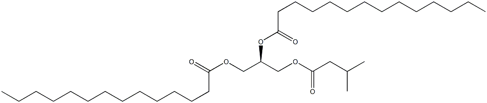 [R,(+)]-1,2,3-Propanetriol 1-isovalerate 2,3-dimyristate 结构式