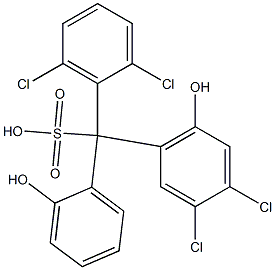(2,6-Dichlorophenyl)(3,4-dichloro-6-hydroxyphenyl)(2-hydroxyphenyl)methanesulfonic acid 结构式
