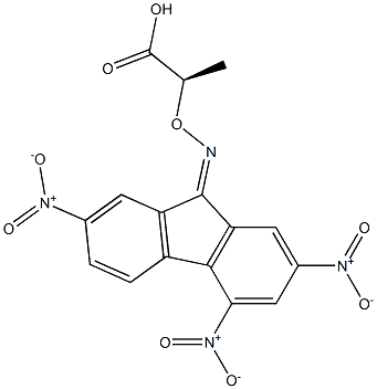 [R,(-)]-2-[[(2,4,7-Trinitro-9H-fluorene-9-ylidene)amino]oxy]propionic acid 结构式