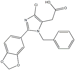 2-(3,4-Methylenedioxyphenyl)-1-benzyl-4-chloro-1H-imidazole-5-acetic acid 结构式