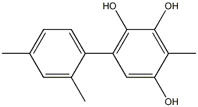 3-Methyl-6-(2,4-dimethylphenyl)benzene-1,2,4-triol 结构式