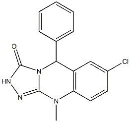 7-Chloro-5,10-dihydro-10-methyl-5-phenyl-1,2,4-triazolo[3,4-b]quinazolin-3(2H)-one 结构式