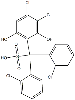 (3,4-Dichloro-2,6-dihydroxyphenyl)bis(2-chlorophenyl)methanesulfonic acid 结构式