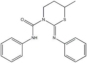 2-Phenylimino-3-(phenylaminocarbonyl)-6-methyltetrahydro-2H-1,3-thiazine 结构式