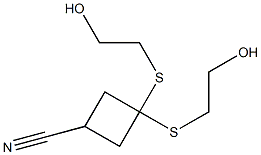 3,3-Bis[(2-hydroxyethyl)thio]cyclobutanecarbonitrile 结构式