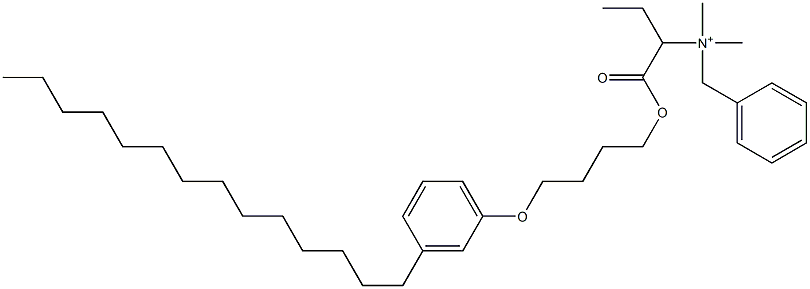 N,N-Dimethyl-N-benzyl-N-[1-[[4-(3-tetradecylphenyloxy)butyl]oxycarbonyl]propyl]aminium 结构式