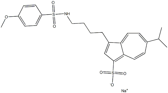 6-Isopropyl-3-[4-(4-methoxyphenylsulfonylamino)butyl]azulene-1-sulfonic acid sodium salt 结构式