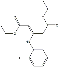 3-(2-Iodophenylamino)-2-pentenedioic acid diethyl ester 结构式