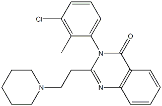 3-(3-Chloro-2-methylphenyl)-2-(2-piperidinoethyl)quinazolin-4(3H)-one 结构式