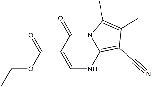 4-Oxo-6-methyl-7-methyl-8-cyano-1,4-dihydropyrrolo[1,2-a]pyrimidine-3-carboxylic acid ethyl ester 结构式