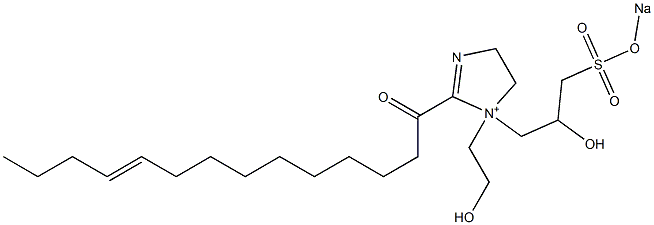 1-(2-Hydroxyethyl)-1-[2-hydroxy-3-(sodiooxysulfonyl)propyl]-2-(10-tetradecenoyl)-2-imidazoline-1-ium 结构式