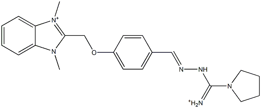 1,3-Dimethyl-2-[4-[2-[iminio(1-pyrrolidinyl)methyl]hydrazonomethyl]phenoxymethyl]1H-benzimidazol-3-ium 结构式