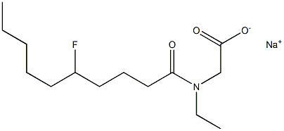 N-Ethyl-N-(5-fluorodecanoyl)glycine sodium salt 结构式