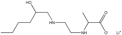 2-[N-[2-[N-(2-Hydroxyhexyl)amino]ethyl]amino]propionic acid lithium salt 结构式