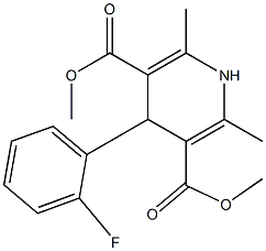 2,6-Dimethyl-4-(2-fluorophenyl)-1,4-dihydro-3,5-pyridinedicarboxylic acid dimethyl ester 结构式