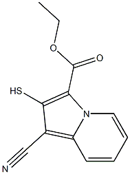 1-Cyano-2-mercaptoindolizine-3-carboxylic acid ethyl ester 结构式