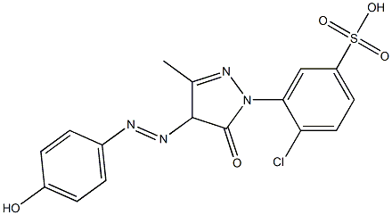 4-Chloro-3-[4-(4-hydroxyphenylazo)-3-methyl-5-oxo-2-pyrazolin-1-yl]benzenesulfonic acid 结构式
