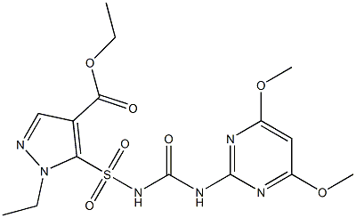 5-(4,6-Dimethoxy-2-pyrimidinylaminocarbonylsulfamoyl)-1-ethyl-1H-pyrazole-4-carboxylic acid ethyl ester 结构式