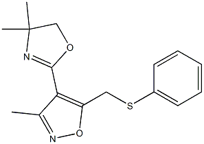 3-Methyl-4-(4,4-dimethyl-2-oxazolin-2-yl)-5-[(phenylthio)methyl]isoxazole 结构式