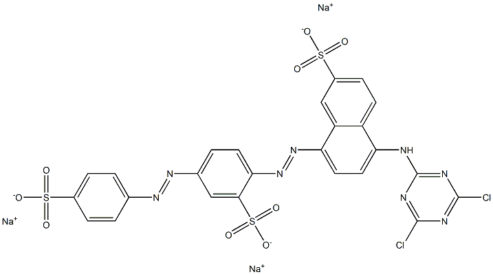 5-(4,6-Dichloro-1,3,5-triazin-2-ylamino)-8-[4-(p-sulfophenylazo)-2-sulfophenylazo]-2-naphthalenesulfonic acid trisodium salt 结构式