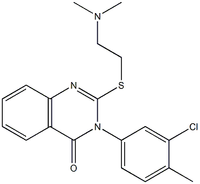 2-[2-(Dimethylamino)ethylthio]-3-(3-chloro-4-methylphenyl)-quinazolin-4(3H)-one 结构式