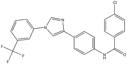 4-Chloro-N-[4-[1-[3-(trifluoromethyl)phenyl]-1H-imidazol-4-yl]phenyl]benzamide 结构式