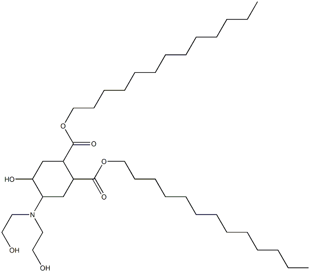 5-Hydroxy-4-[bis(2-hydroxyethyl)amino]-1,2-cyclohexanedicarboxylic acid ditridecyl ester 结构式