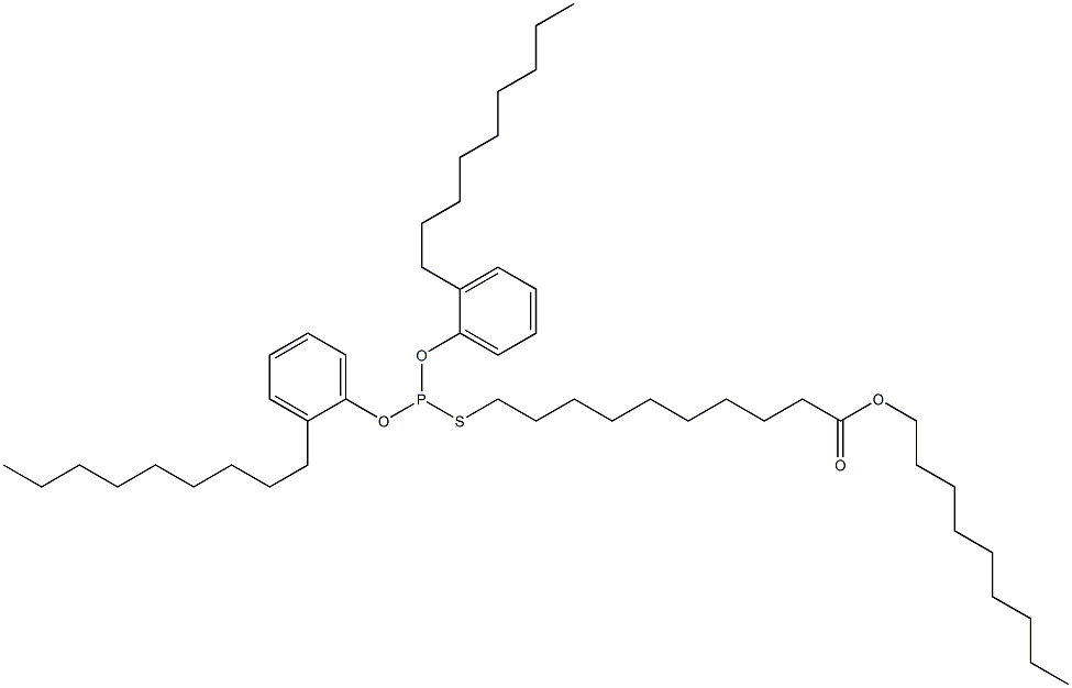 Thiophosphorous acid O,O-bis(2-nonylphenyl)S-(10-nonyloxy-10-oxodecyl) ester 结构式