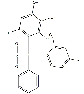 (2,4-Dichlorophenyl)(2,6-dichloro-3,4-dihydroxyphenyl)phenylmethanesulfonic acid 结构式